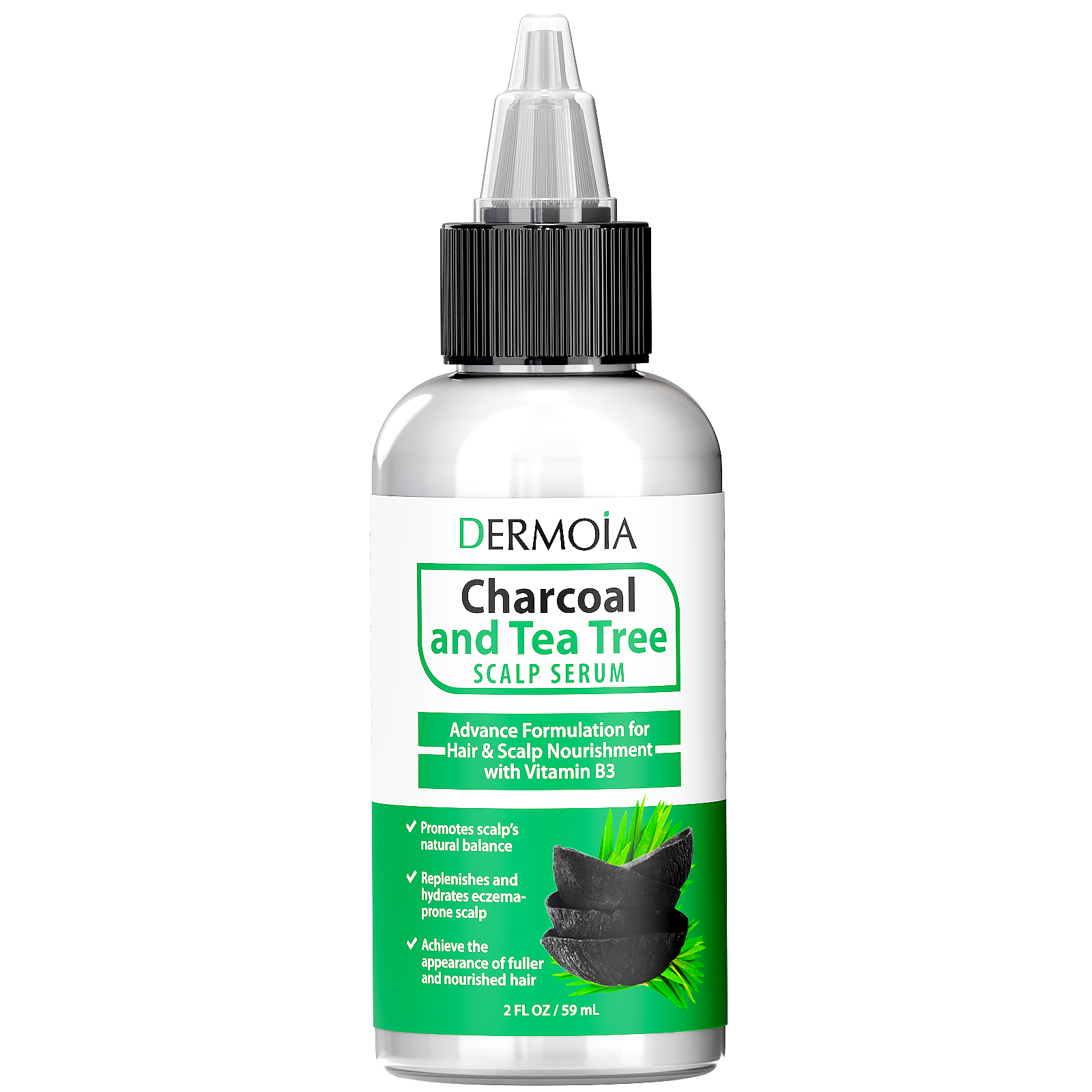DERMOIA Charcoal + Tea Tree Scalp Serum